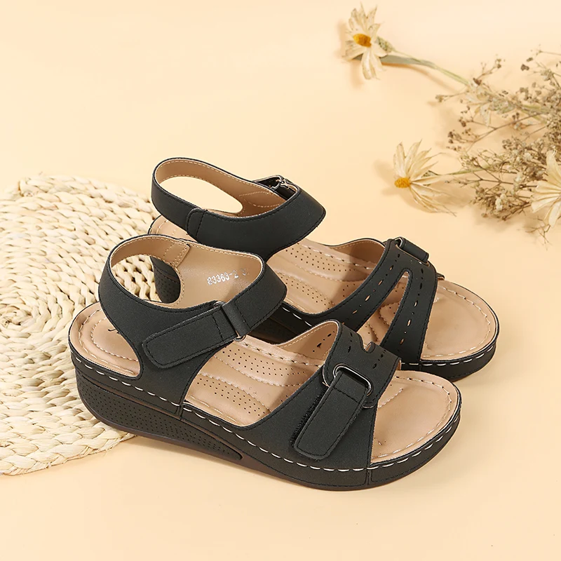 New Large Fish Mouth Casual Sandals – Amazon Hot Roman Style Velcro Shoes for Women Beach Footwear Sandals