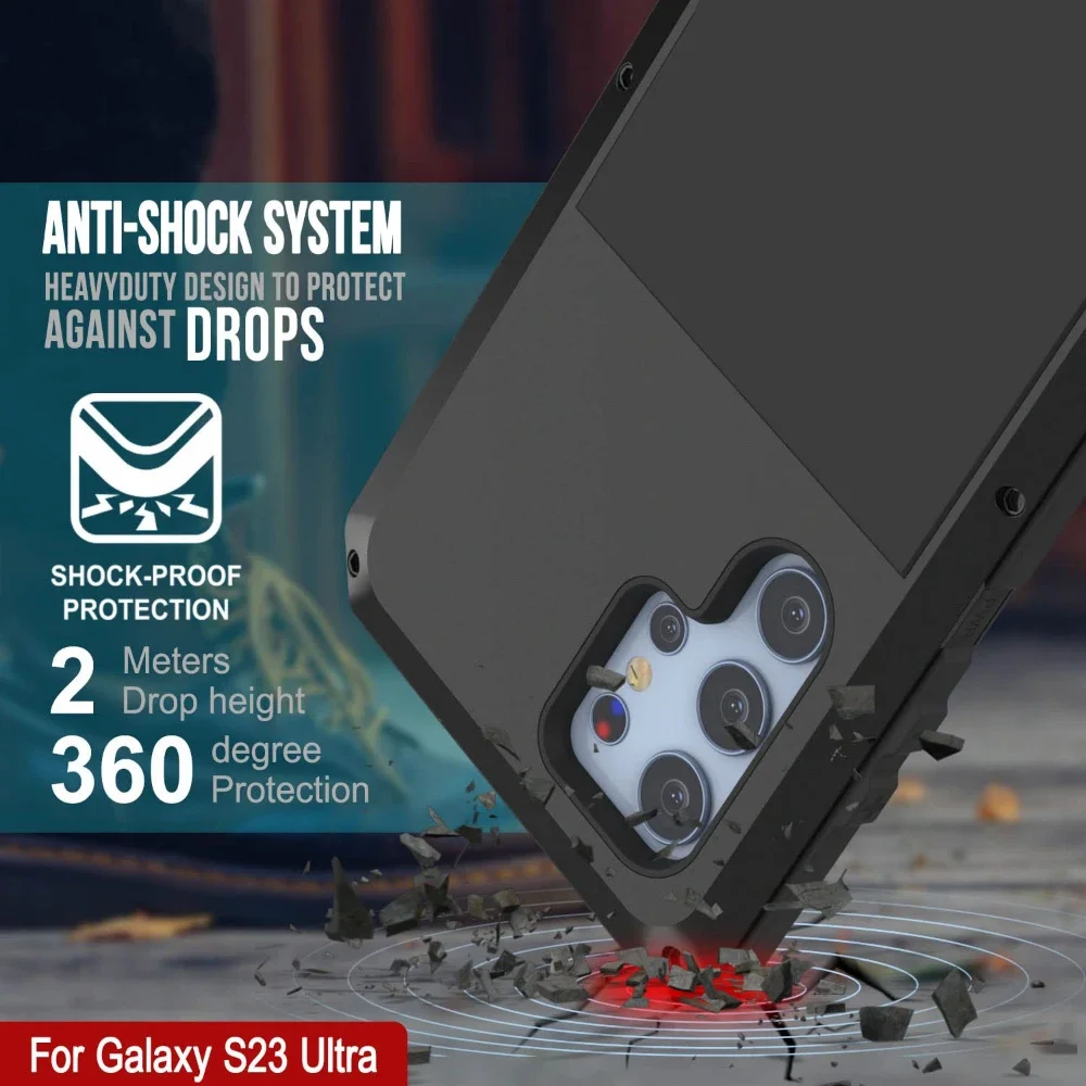 Case for Samsung Galaxy S24 S23 S22 S21 S20 Ultra Note 20 10 Pro S9 S10 Plus S10E Heavy Duty Protection Armor Metal phone Cover