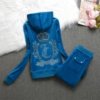 2025 Juicy Lovers marque mode printemps femmes costumes de sport rose bleu noir mince survêtements décontractés col à capuche vêtement de sport 5