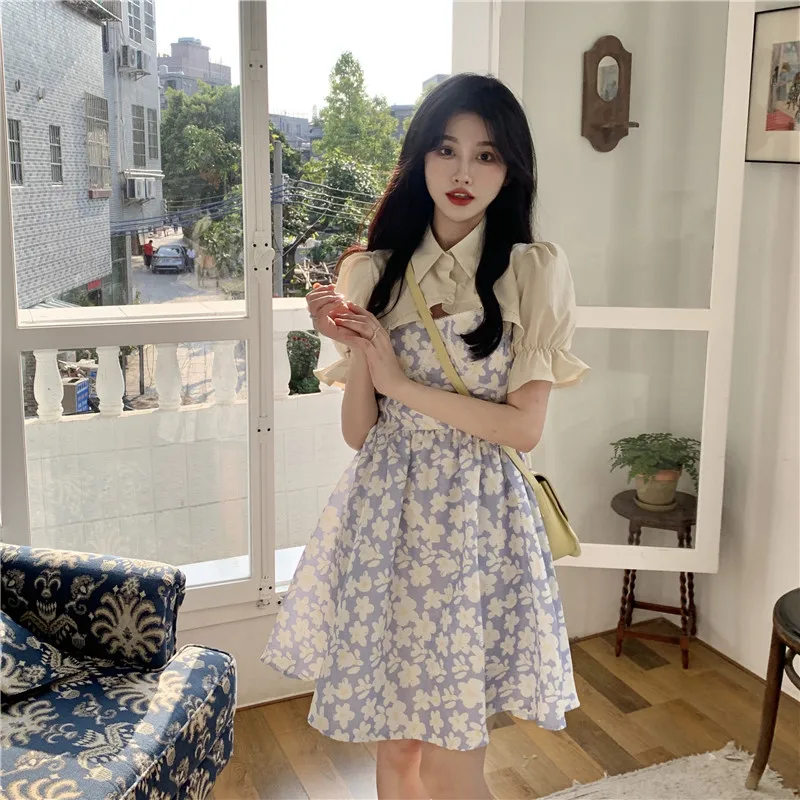 

2023 Design Sense, Minority Temperament, Floral Suspender Dress Free Shipping