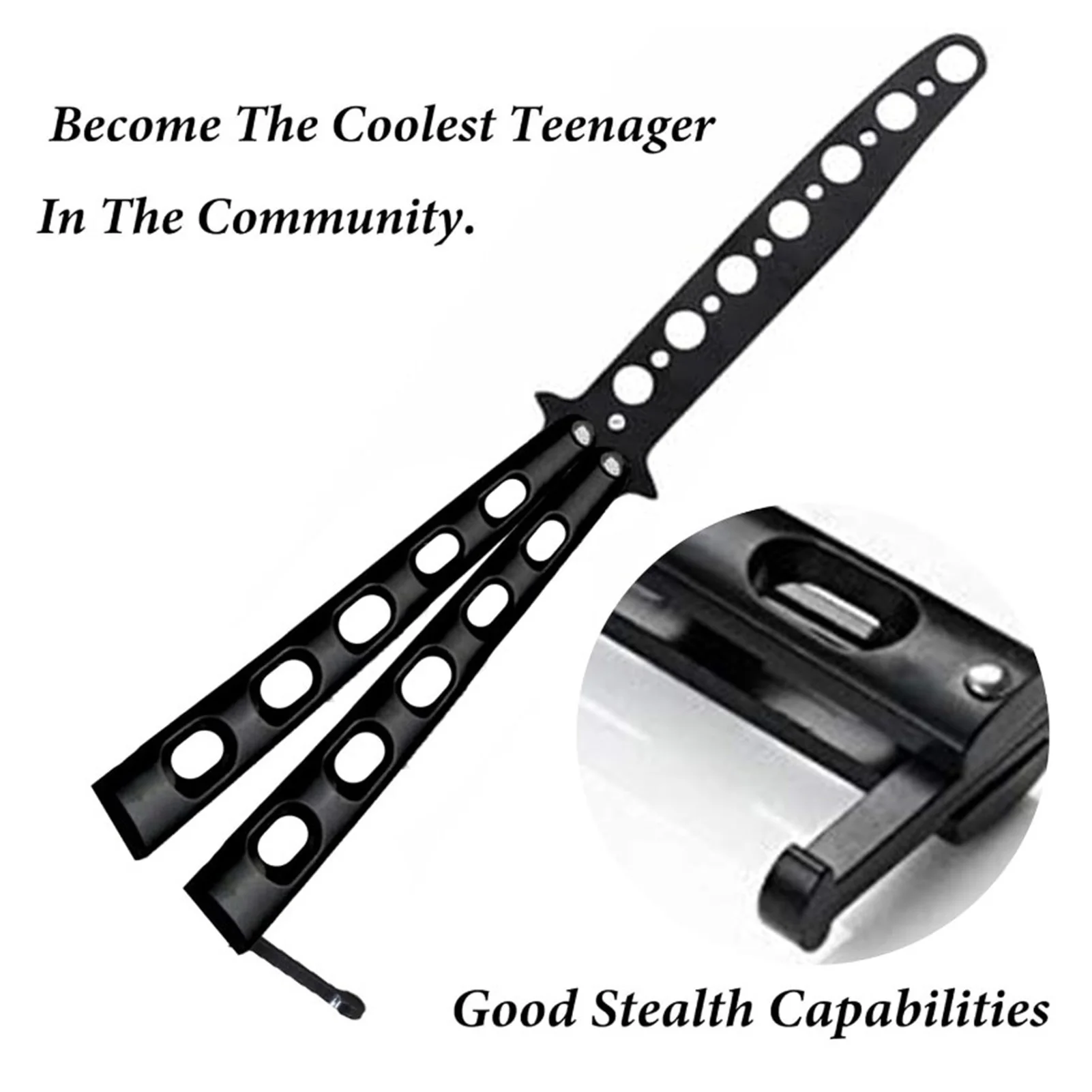 Martial Arts Practice Knife Portable Steel Metal Folding Butterfly Knife for Butter Fly Training