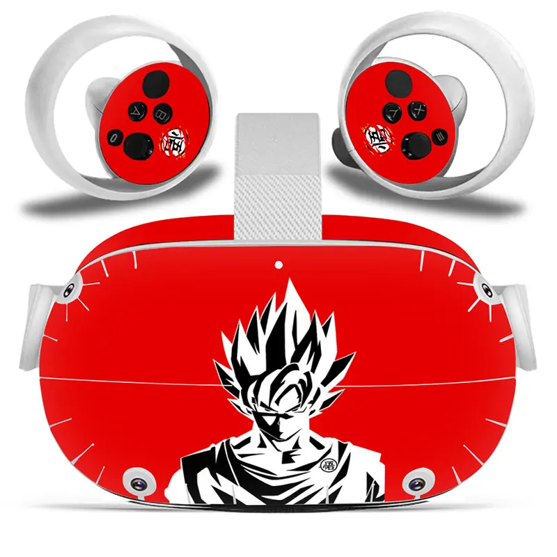 Dragon Ball Goku Skin Sticker For Oculus Quest VR2 Headset Virtual Reality Controller Decal Cover Protective PVC Skin 