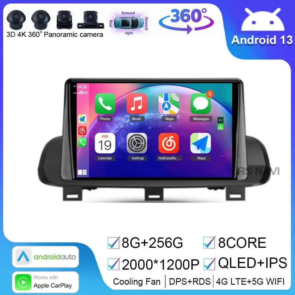 Schermo Qled Android 13 Per Nissan X-Trail Xtrail X-Trail 4 T33 2021 Rogue 3 Iii 2020 2021 Multimedia Autoradio Navigazione Gps