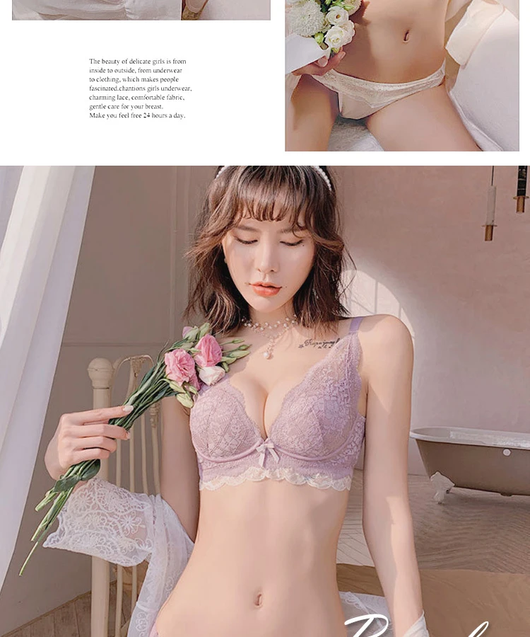 WMTSCP Women Sexy Bralette Lace Bra Small Chest Push Up Wireless Underwear Soft Comfortable Breathable Lingerie 2022 New