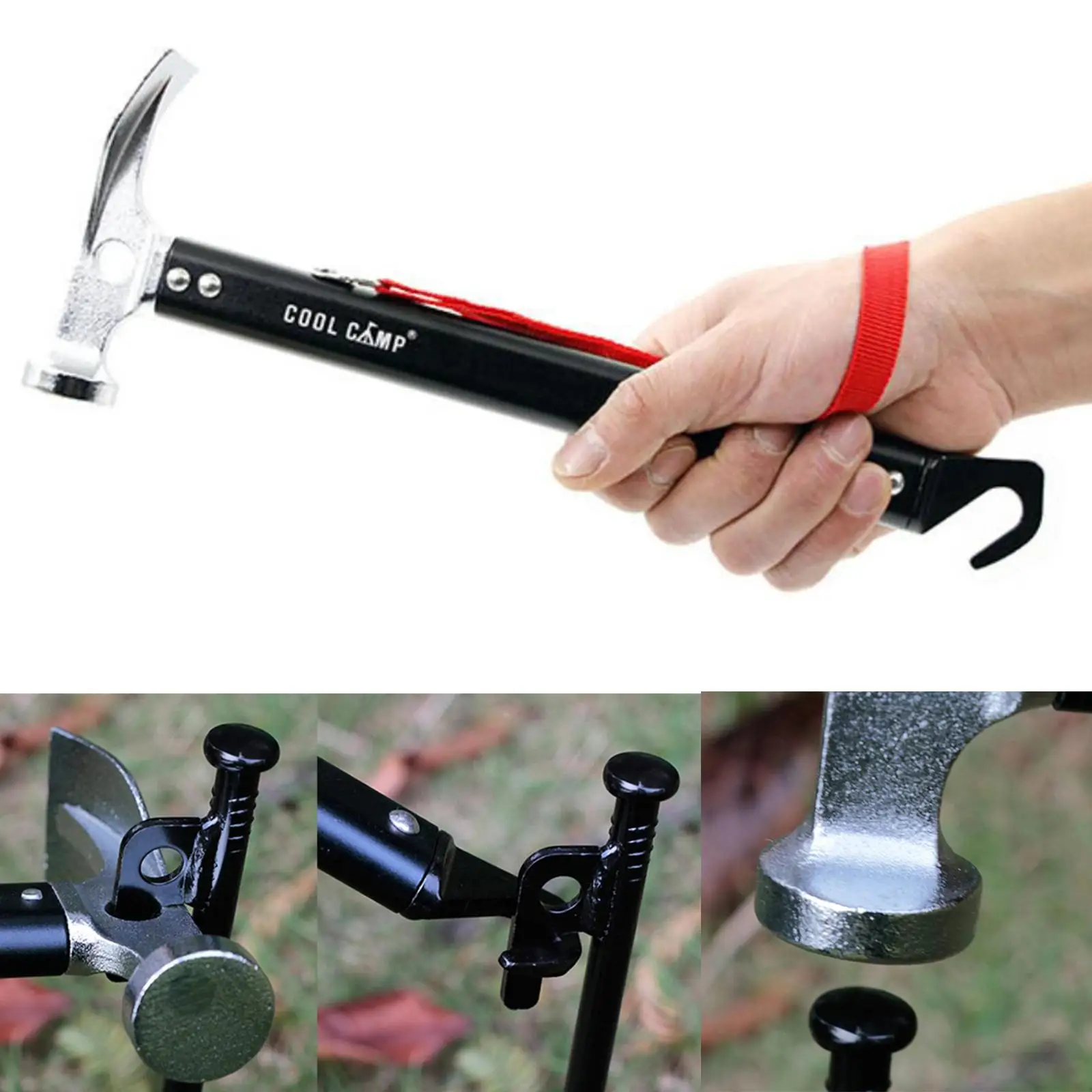 Multifunctional Tent Mallet Nails Puller Hammer Aluminum Alloy Camping