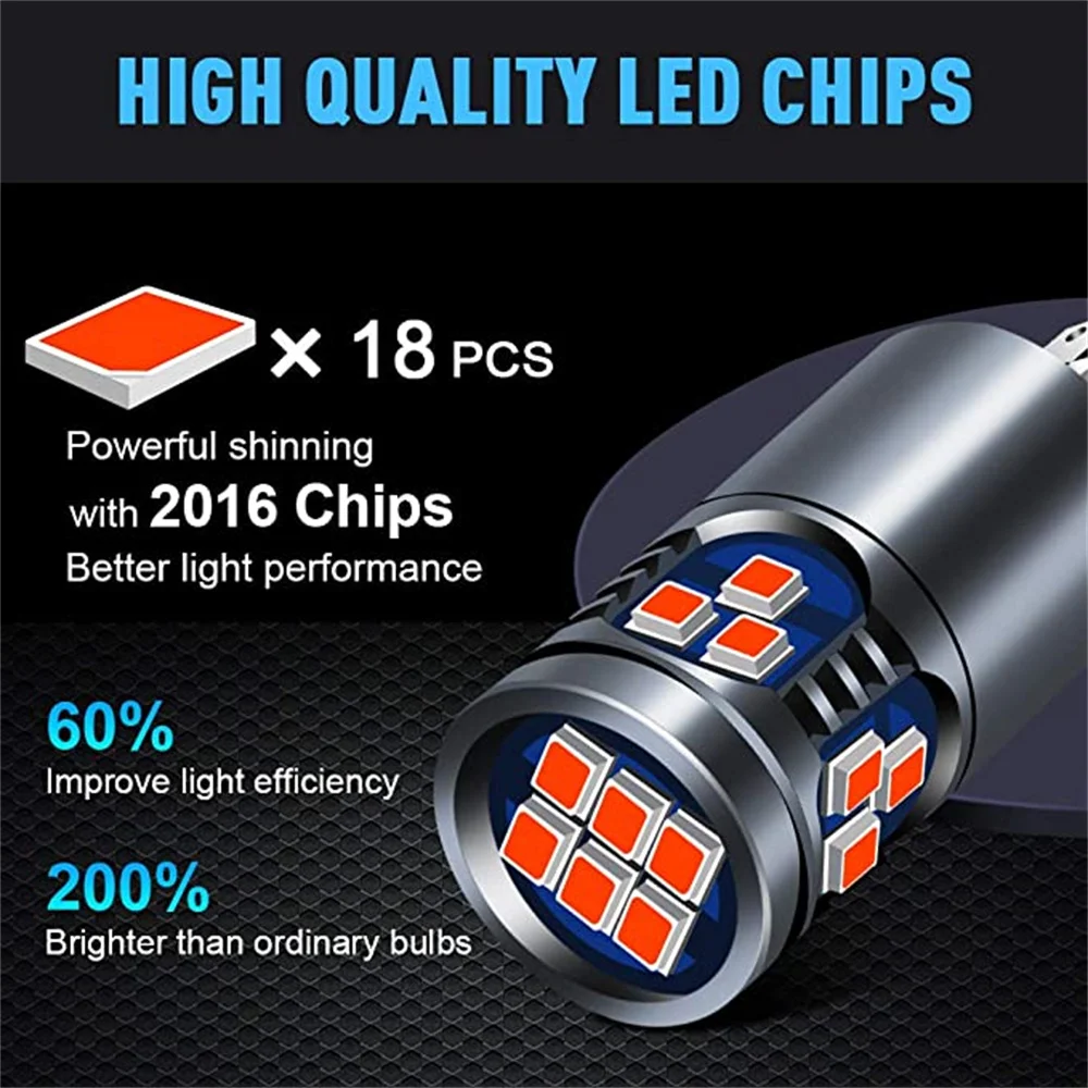 

2x Car Signal Lamp T10 W5W Led Canbus Bulbs 18SMD 2016 Chips W5W 168 194 Car Interior Reading Light Wedge Side Lamps 12V