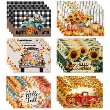 Autumn Pumpkin Farmhouse Table Placemats 1