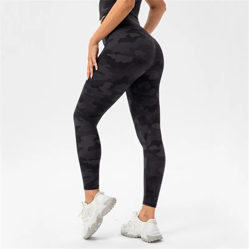 New Arrival Women Gym Sports Pants Printed Camouflage Tights High Waist Fitness Yoga Leggings Athletic Push Up Workout Training