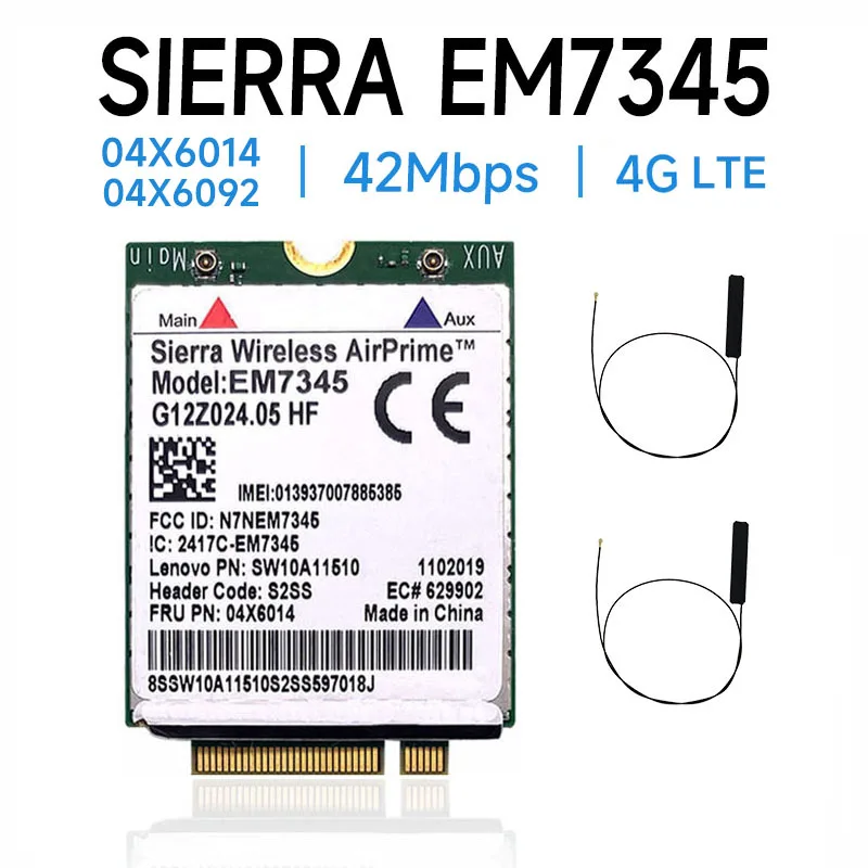 WDXUN EM7345 4G LTE Mobile Broadband 4G CARD WWAN EM7345 Module 04X601904X6014 For X240 T440 T440P X250 T450 LTE 4g lte module