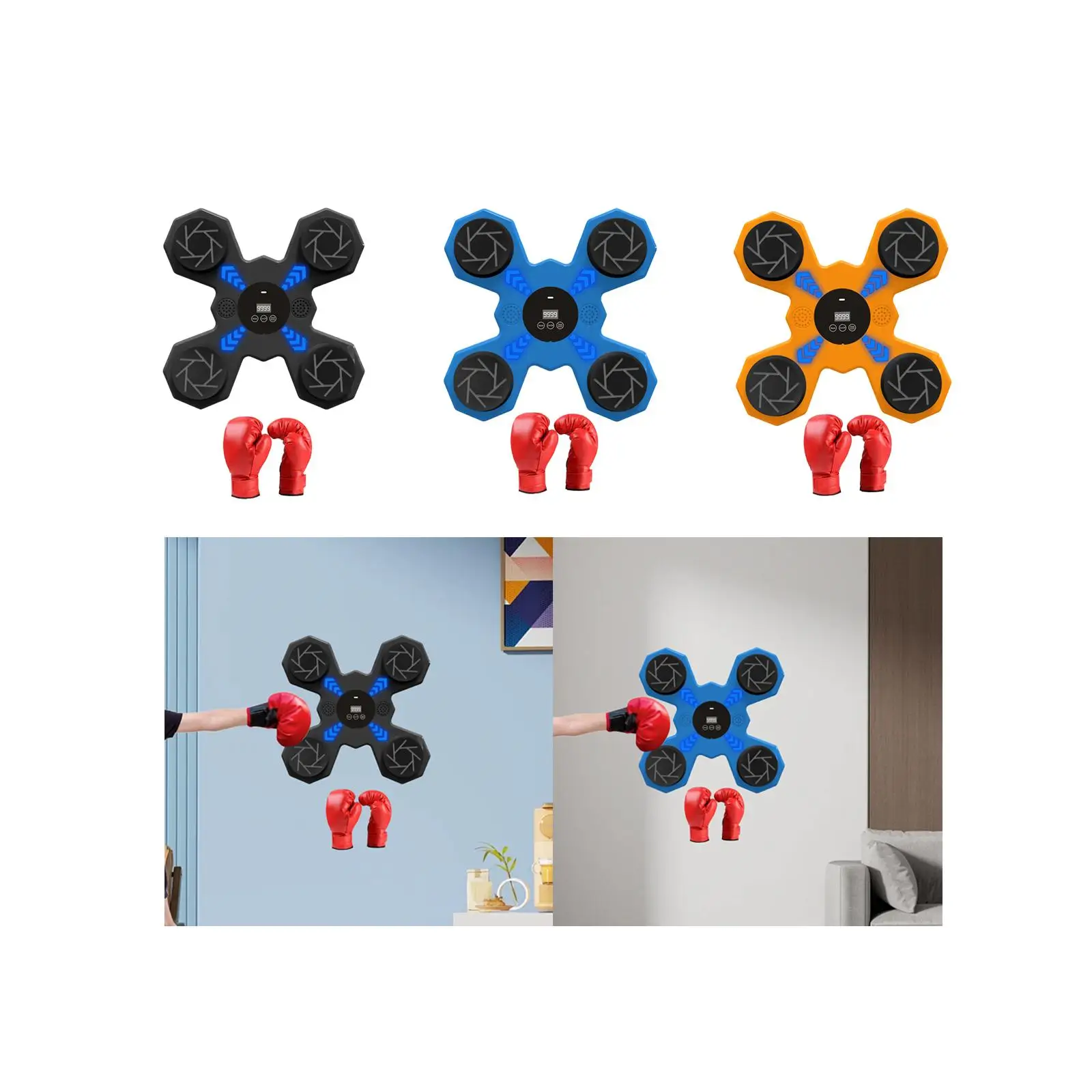 Music Boxing Wall Target, Electronic Boxing Machine, Lighted Wall Mount Smart