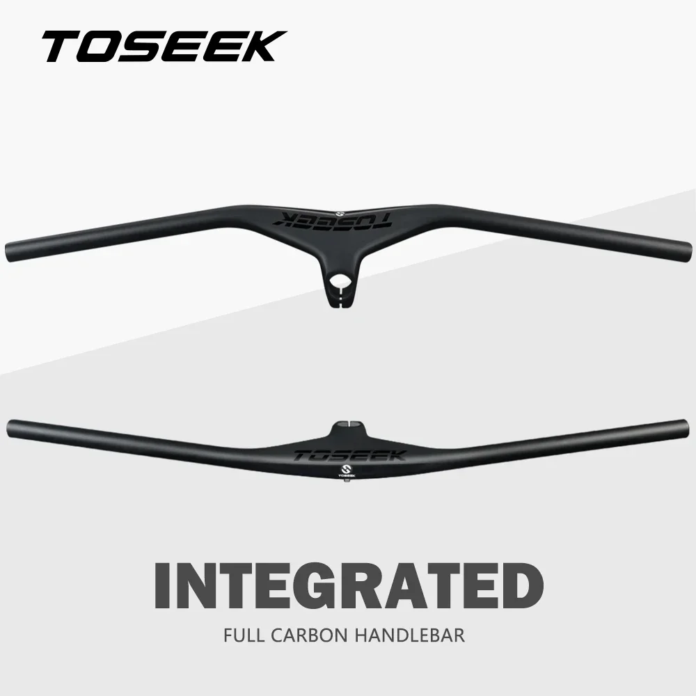 Mountain Bike MTB 28.6mm Full Carbon Fiber Integrated Handlebar 720/740/760/780/800mm Stem 70/80/90/100mm Bicycle Parts