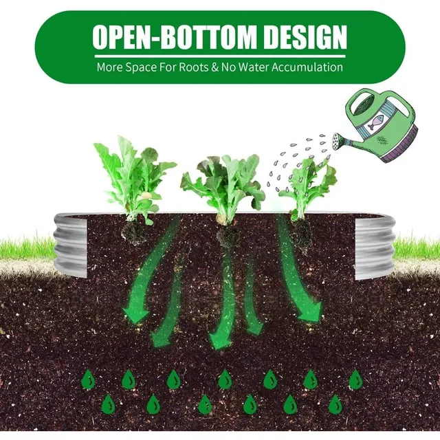 6 ft x 2 ft Raised Garden Bed Metal Elevated Planter for Vegetable Flower Herb 2pk