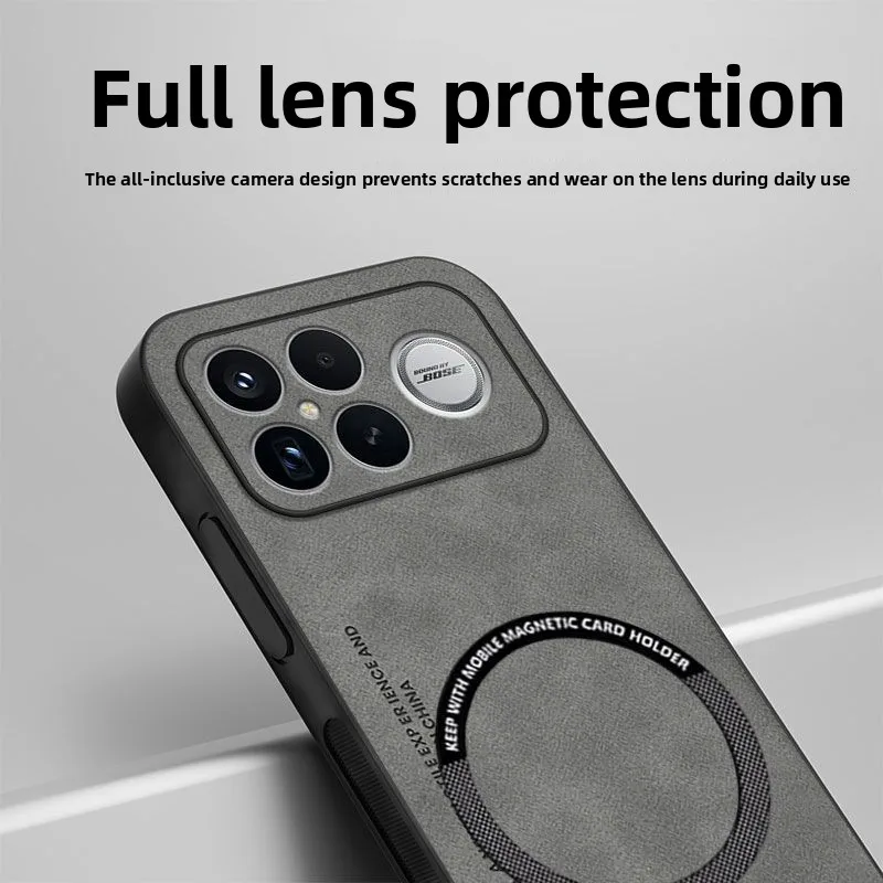 Premium Sheepskin Magnetic Case - Shockproof & Full Camera Protection