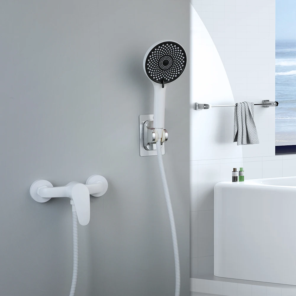 Description Picture 3 of itemKEMAIDI White Bathtub shower Faucet with Handle Sprayer Wall Mounted Hot Cold Mixer Tap Splitter Bath Shower Systerm