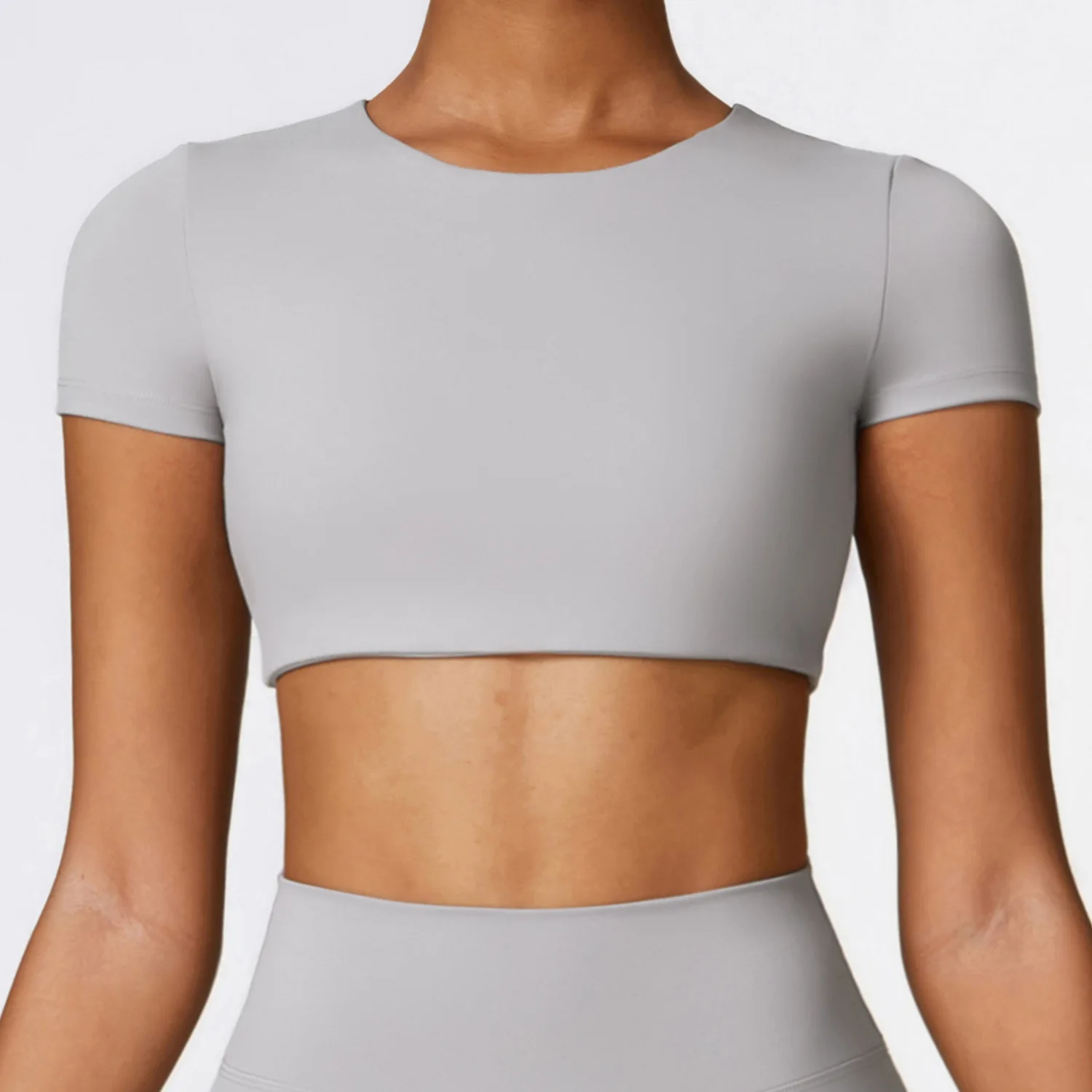 Women\'s Seamless Slim Fit Running Fitness T-shirts Short Sleeve Crop Top Yoga Shirts Gym Sport Cycling Workout Tops For Women