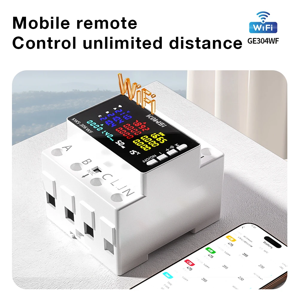 KWS-306 Three-phase Energy Meter Guide Rail