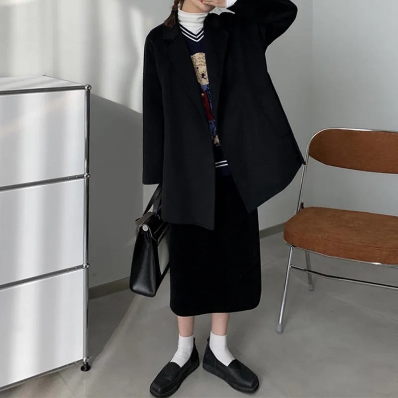 Maternity Fashion Clothes Fashion Skirt for Pregnant Women Winter Fall Design Adjustable Waist Loose Split Mid-length Skirt