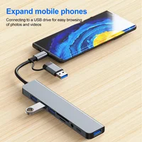 5Gbps USB 3.0 HUB USB C HUB USB C Docking Station High Speed Splitter Multiport OTG Adapter Card Reader for PC/Laptops/MacBook 2