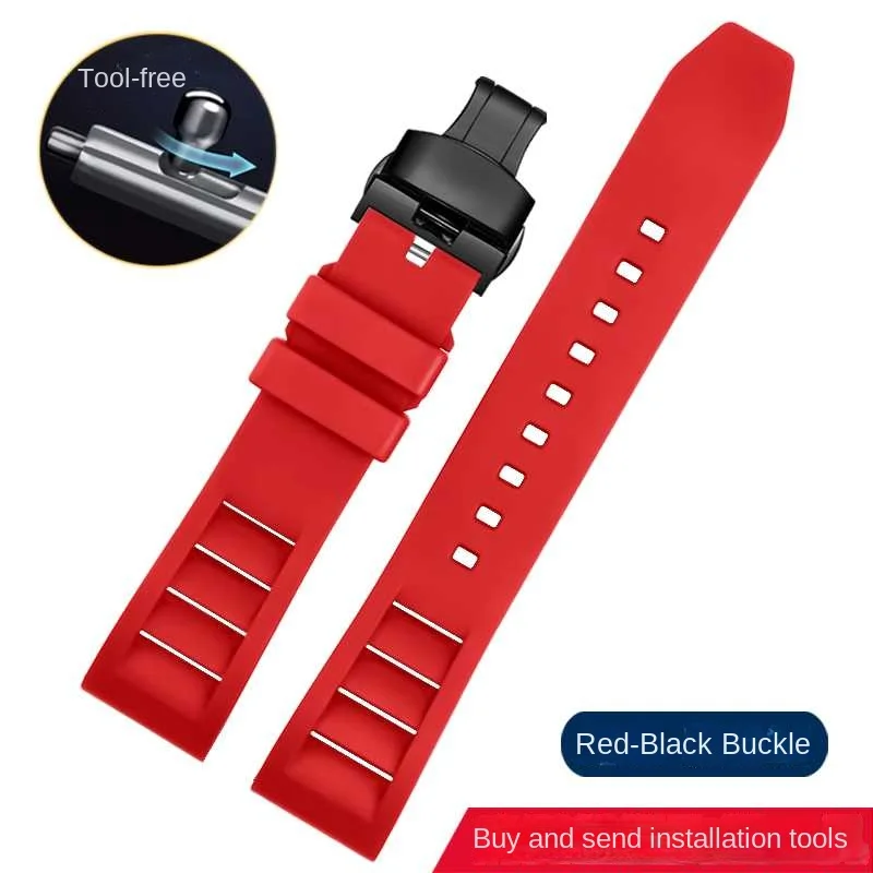thumbnail image 1 of Correa de caucho fluorado para Seiko IWC Rolex Waffle Strap Bracelets Fashion Universal Mens Diver Silicone Sports Watch Band 20 22mm, 1 of 5