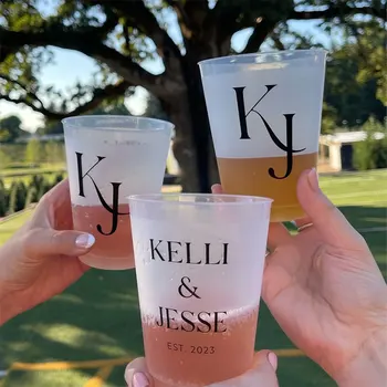 Custom Frosted Wedding Party Cups 1