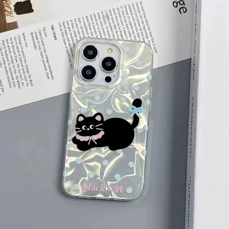 Sakura Bowknot Cat Polka Dot Phone Case