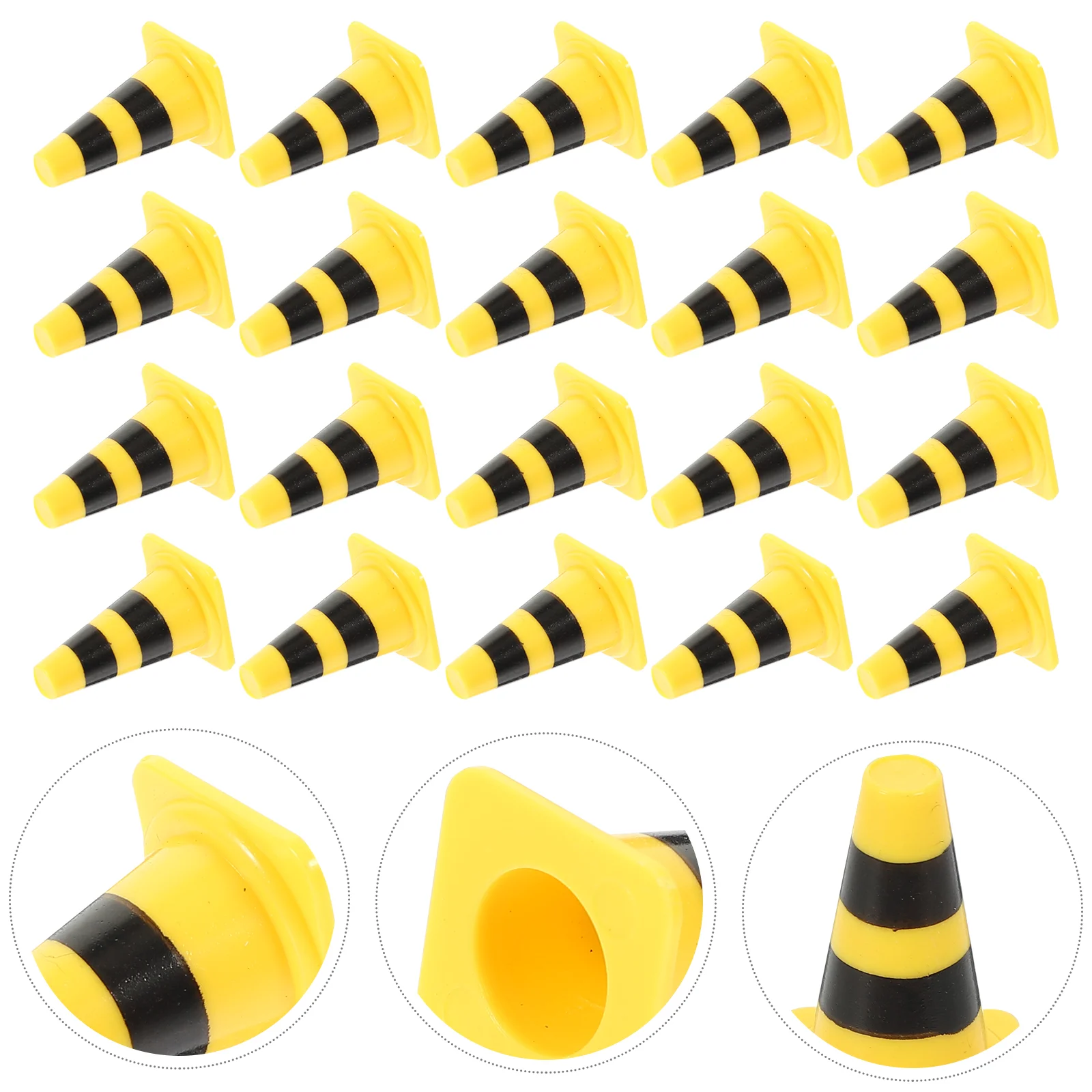 

30 Pcs Warning Cone Model Road Cones Toy Traffic Toys Mini for Kids Abs Roadblock Child