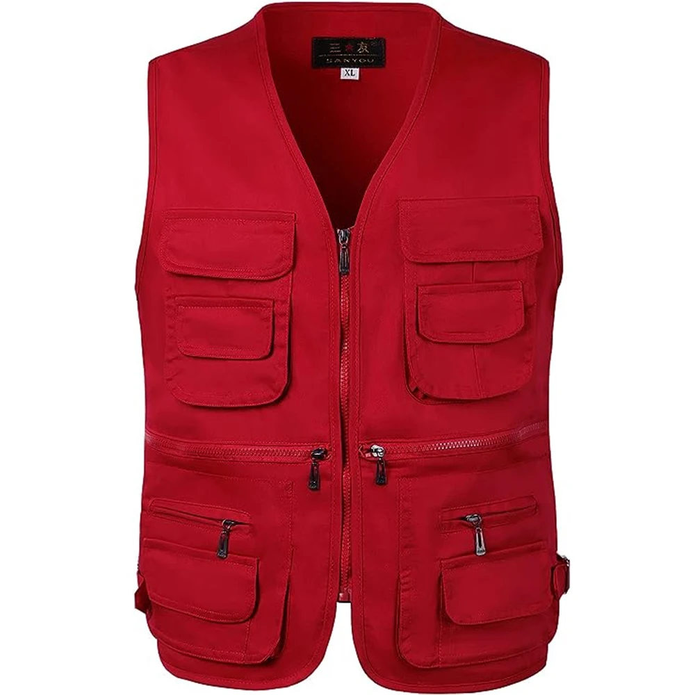 Summer Men Tactical Hiking Fishing Vest Multi-pocket Photographer Waistcoat Outdoor Leisure Male Thin Cargo Jacket Vests S-6XL