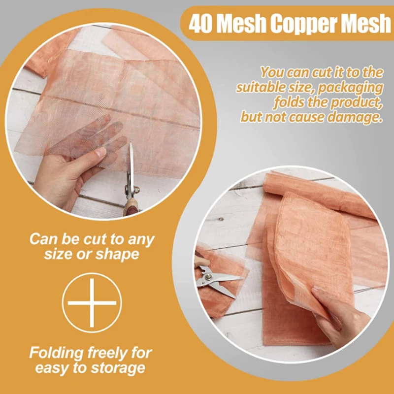 Copper Mesh Coarse Dense Gauze Mesh #10-200 width 3