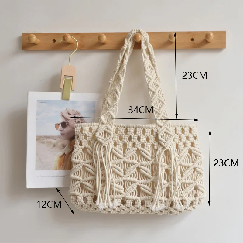 Bolso Playa Hacer Bolso Macrame Bandolera Macrame Carteras De Hilo - Main Image