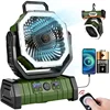 Cordless Camping Fan Rechargeable, 20000mAh Battery Powered Fan with Remote, Battery Operated Fan with LED Light Hanging Hook 1