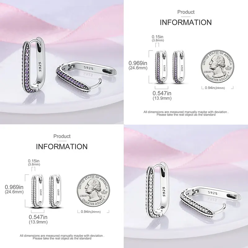 925 Sterling Silver Heart Big Circle Earring Pave U Shape Hoop Earrings For Women Original Wedding Engagement Birthday Gift hoop earrings silver earrings silver hoop earrings womens earrings heart hoop earrings heart earrings