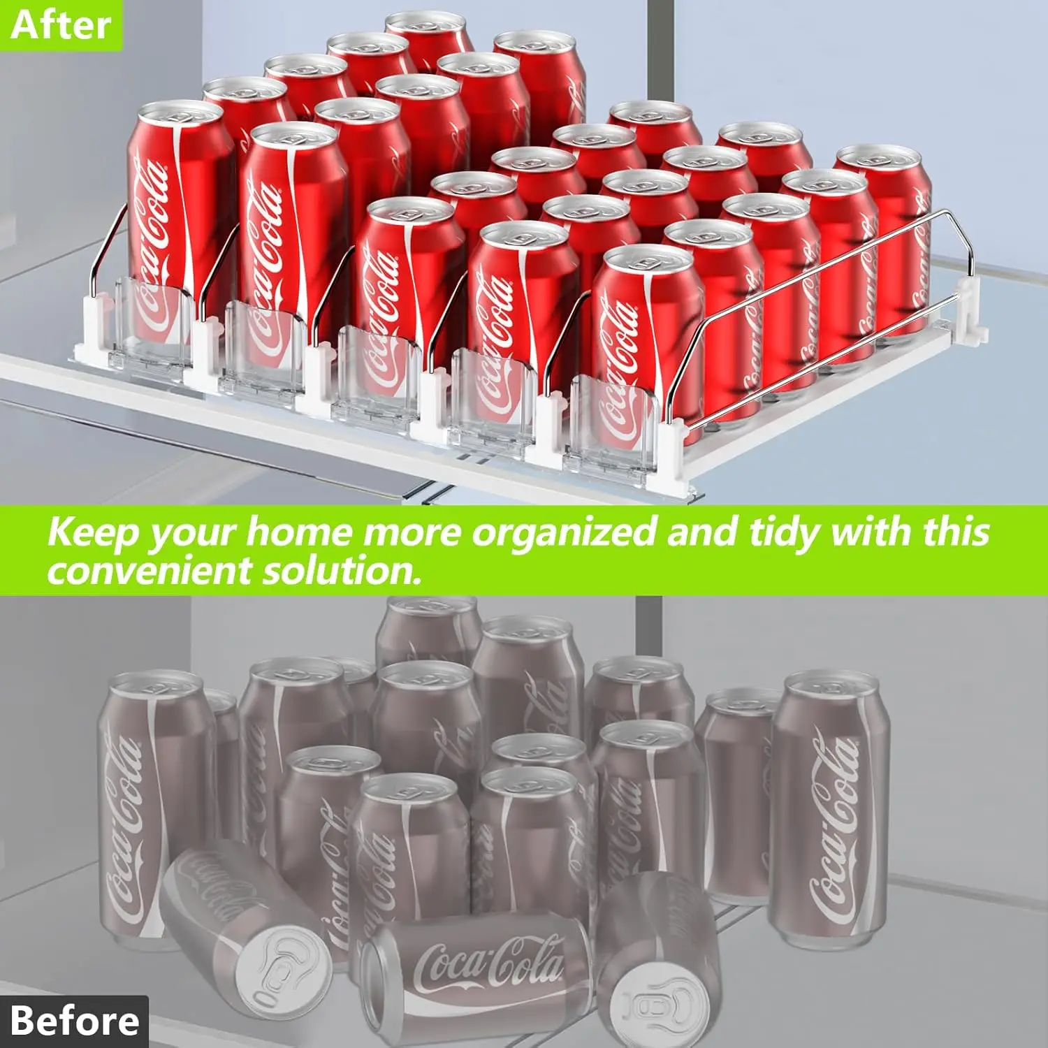 Drink Organizer for Fridge,Self Pushing Fridge Drink Organizer,Automatic Drink Dispenser for Fridge 6