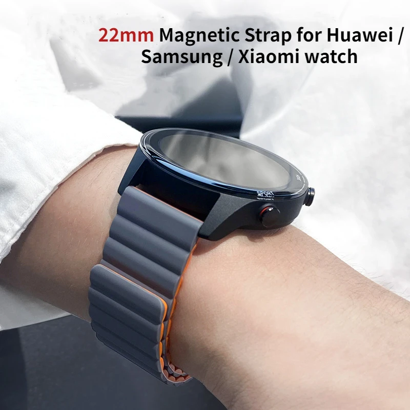 

Magnetic Silicone Watchband For Xiaomi Watch S2 S1 pro active/ color2 Strap Replacement bracelet For Huawei watch GT3 pro 46mm
