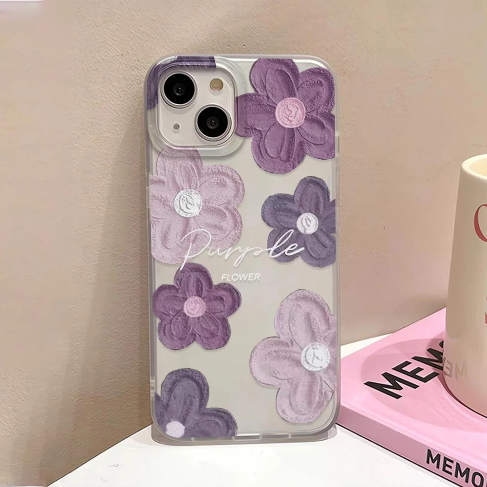 Oil Painting Floral Silicone Phone Case - Shockproof Soft TPU Cover