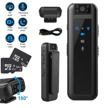 Mini Body Camera Full HD1080P Portable Wearable Clip Pocket Night Vision Police Cameras Security Camcorder Body Camera Sports DV