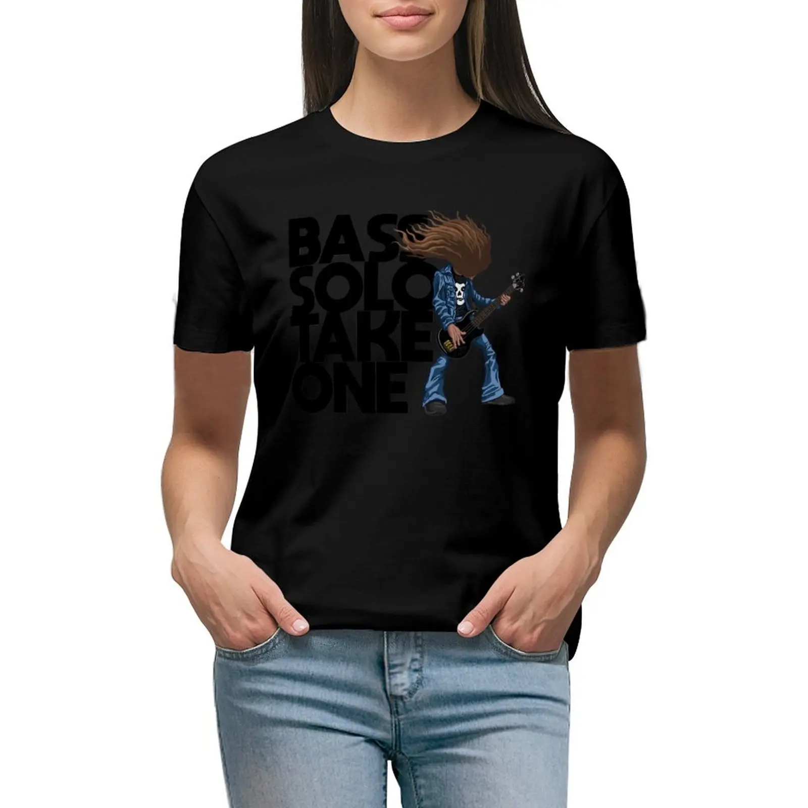 

Bass Solo Cliff T-Shirt quick drying shirts graphic tees sweat animal print shirt for girls t shirts for Womens