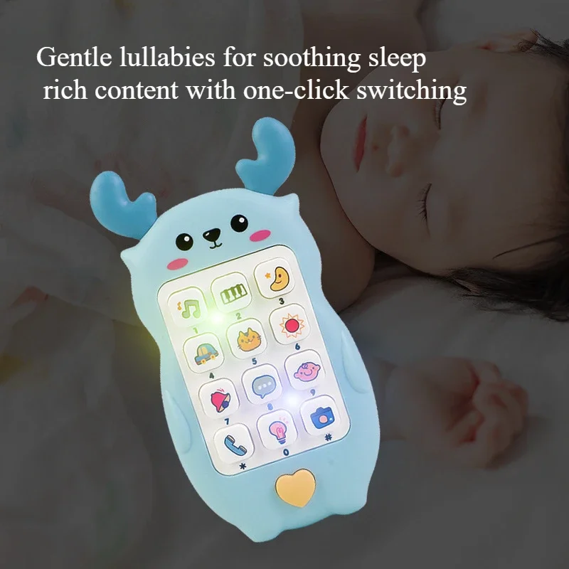 Baby Music Phone Simulation Sound Telephone Bilingual Teaching Sleeping Lullaby Function Teether Toys Educational Toy Cute Gift 4