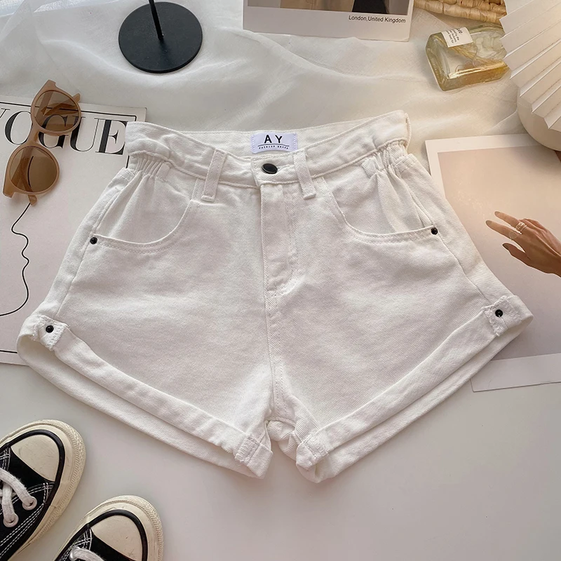 keiki kona shorts Ashgaily 2022 New High Waist female Fashion Casual Summer Cool Women Denim Shorts Wide Leg Hollow Out Plus Size Jean Shorts leather shorts