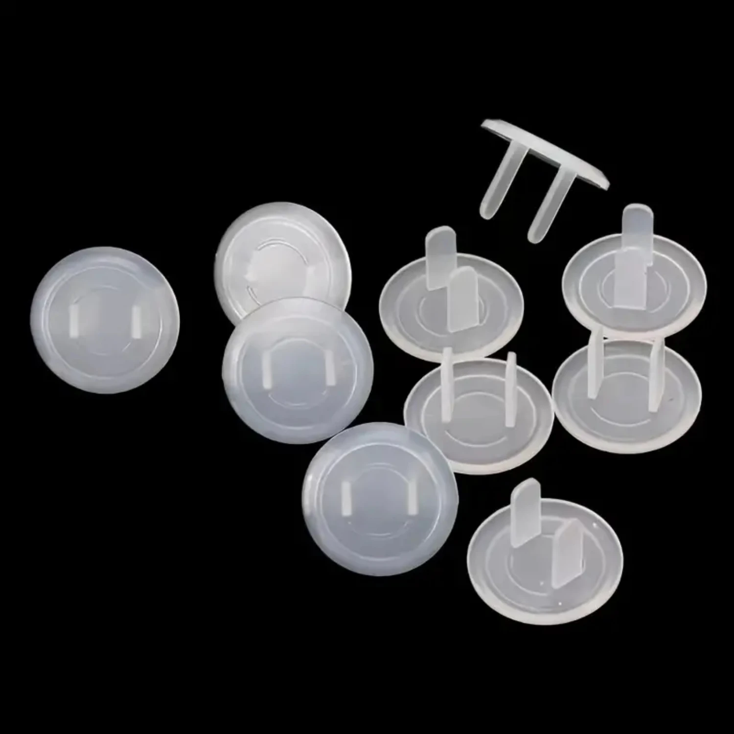 Enhanced Safety Electric Shock Proof Transparent Protective Sleeve for Children-10pcs Durable 2-hole 2-phase Power Socket Cove