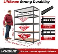 5 Tier Laminated Boltless Heavy Duty Garage Storage Adjustable Wide Size Metal Shelving Unit Utility Rack Shelves Organization 2