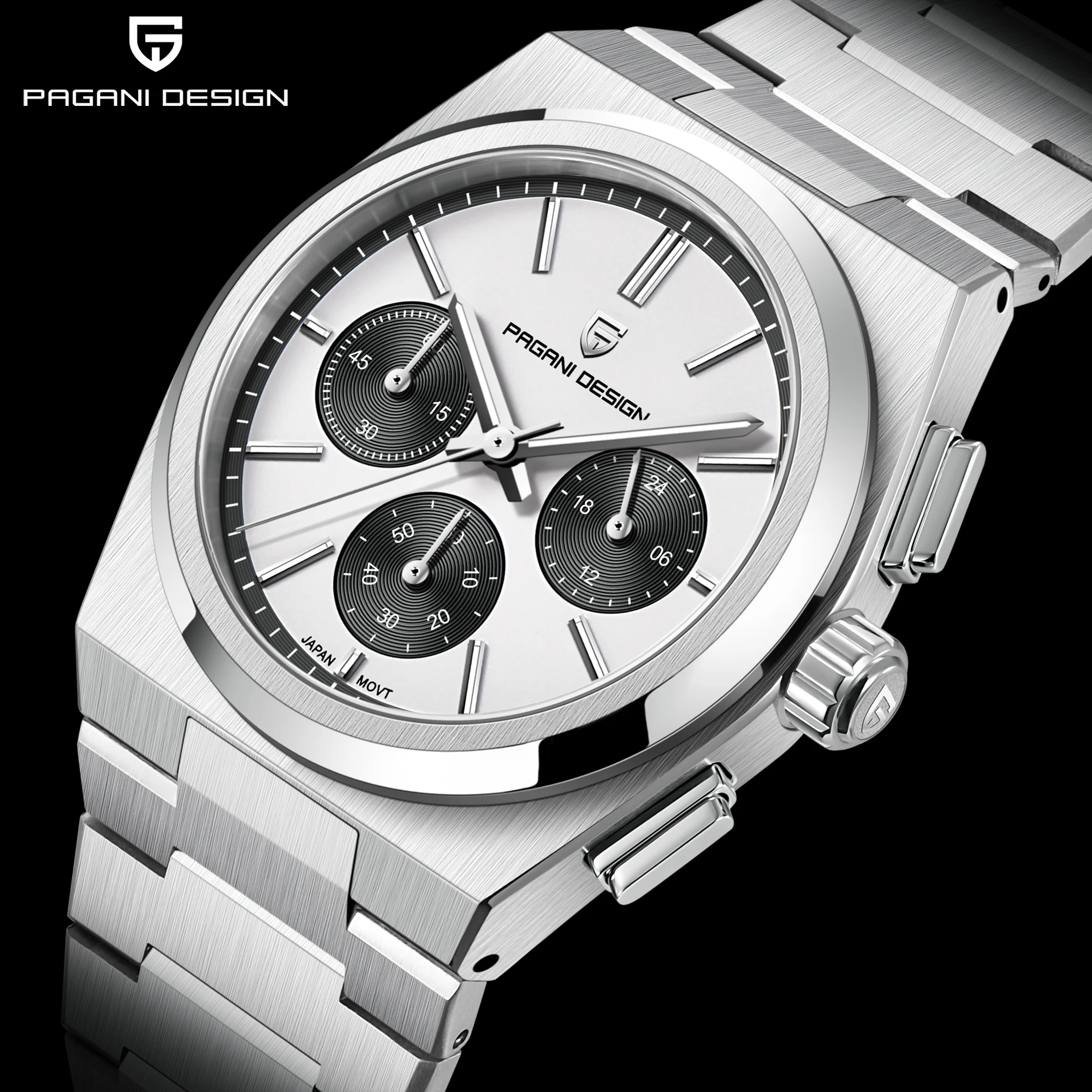 

2023 New PAGANI Design Top Brand Sapphire Men's Sports Stainless Steel Waterproof Chronograph Luxury Quartz Watches Reloj Hombre