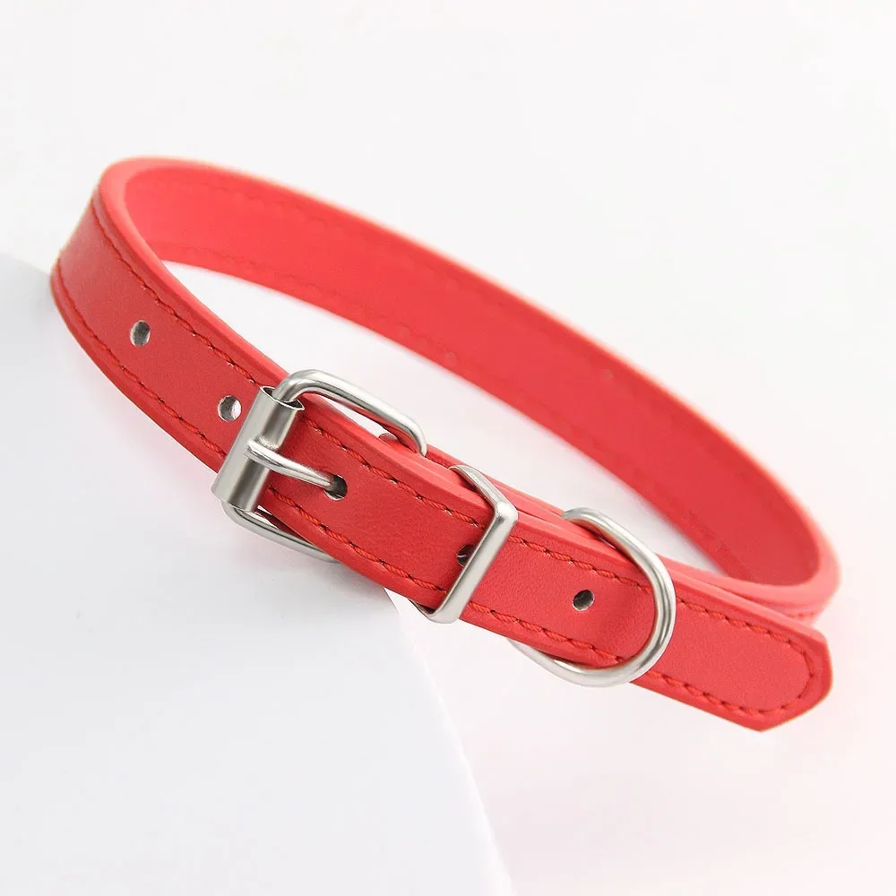 Colorful Leather Puppy Cat Collar Cute Kitten Necklace Name Personalized Collar for Cats Dogs Pet Supplies Accessories Harness 4