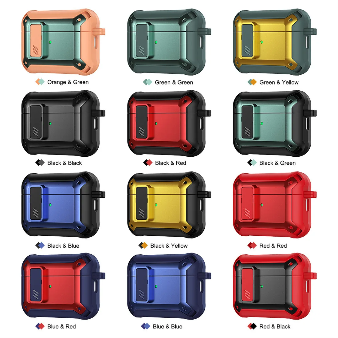 2022 Nuovo Per Airpods Pro 2 Custodia Luxury Rugged Security Lock Airpods 2 Protezione Per Auricolari Con Moschettone Per Airpods Pro 2 Cover