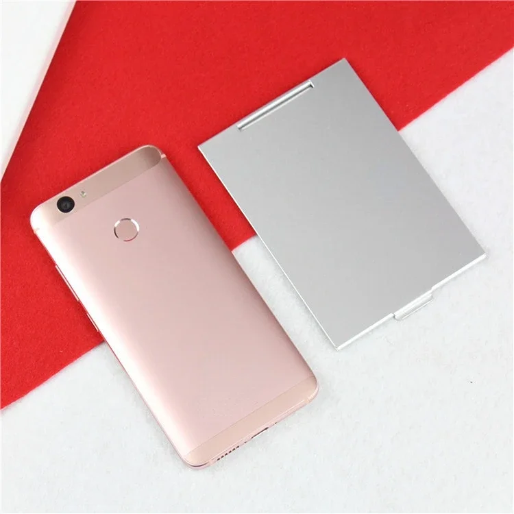 Compact Aluminum Folding Vanity Mirror - Portable Travel Makeup Accessory