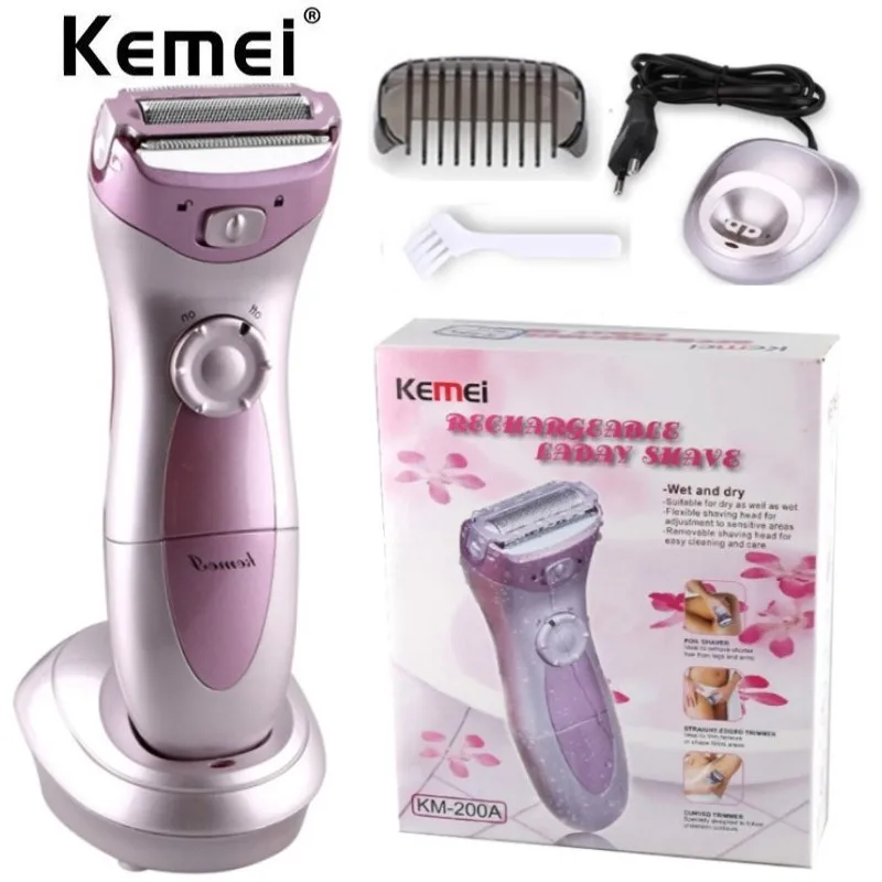 

Kemei KM-200A Electric Hair Remover Women Body Shaver Used Wirelessly Instant Pain Safe Epilator Facial Hair Removal Kit