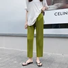 2025 Summer Pregnant Women Wide-legged Pants Pleated Straight Leisure Wear Solid Color High Waist Maternity Chiffon Trousers 1