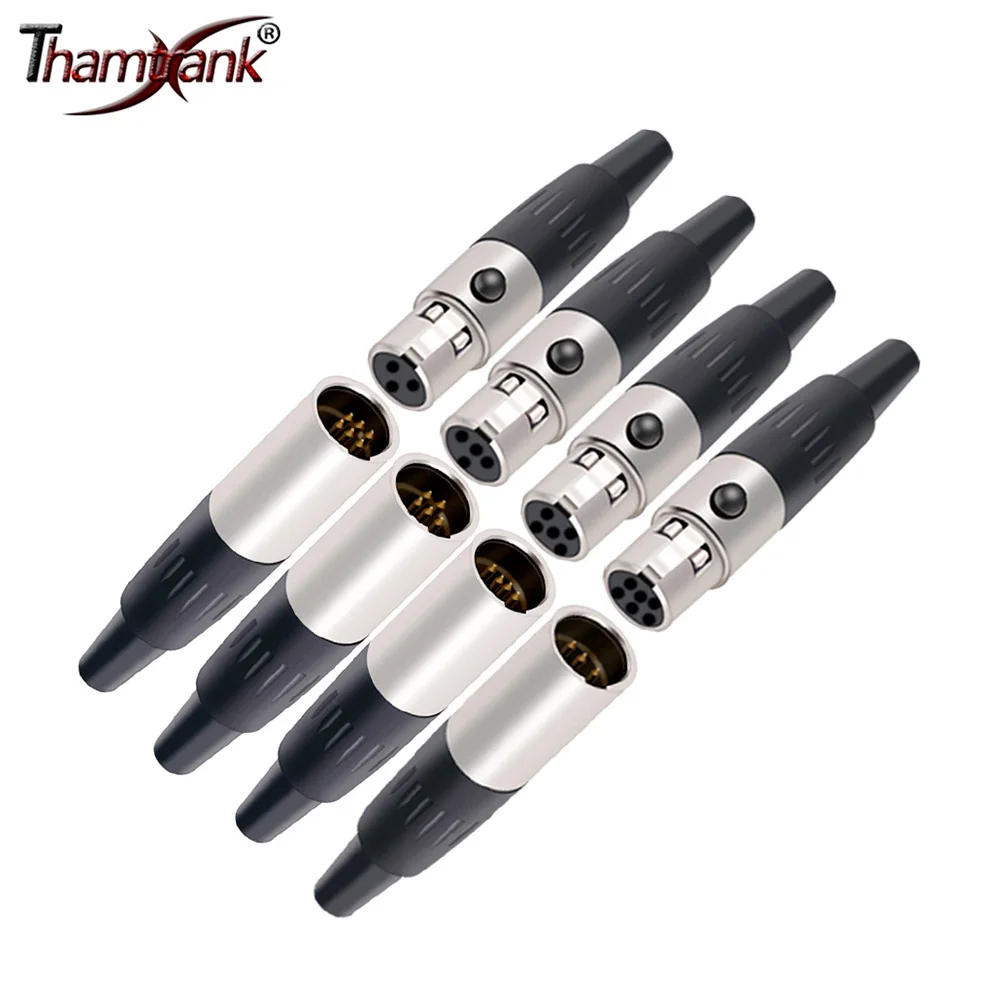 Mini Xlr Pinos Macho Mais Fêmea Plug Xlr Áudio Microfone Conector Mic para Cabo de Solda Adaptador Reto 10 Peças Lote