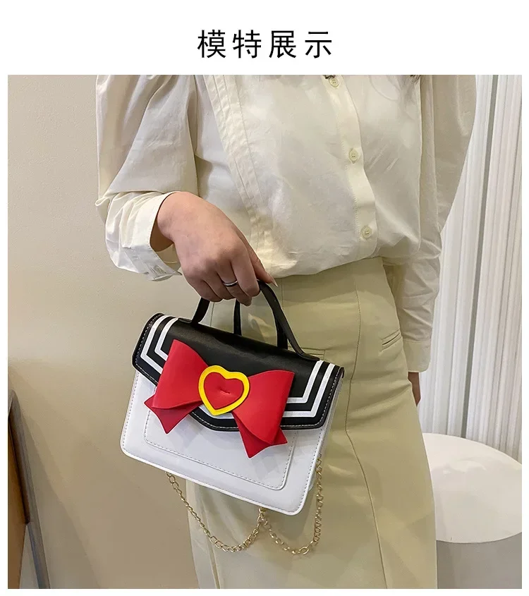 NEUE Anime Sailor Moon Luna Damen Handtasche Katze Form Kette Frauen Schulter Tasche Cosplay PU Leder Tasche Mädchen Frauen Tote Tasche – Detail 12