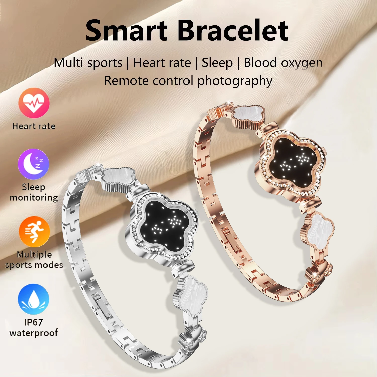2026 New Smart Bracelet Women Outdoor Swimming Sport Waterproof Wristband Heart Rate Sleep Monitor Pedometer Health Fitness Gift 1