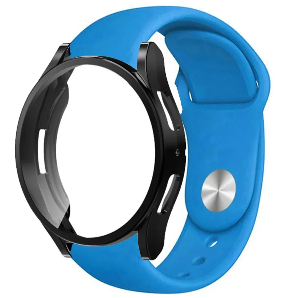 2-in-1 Silicone Watchband with Protective Case and Strap